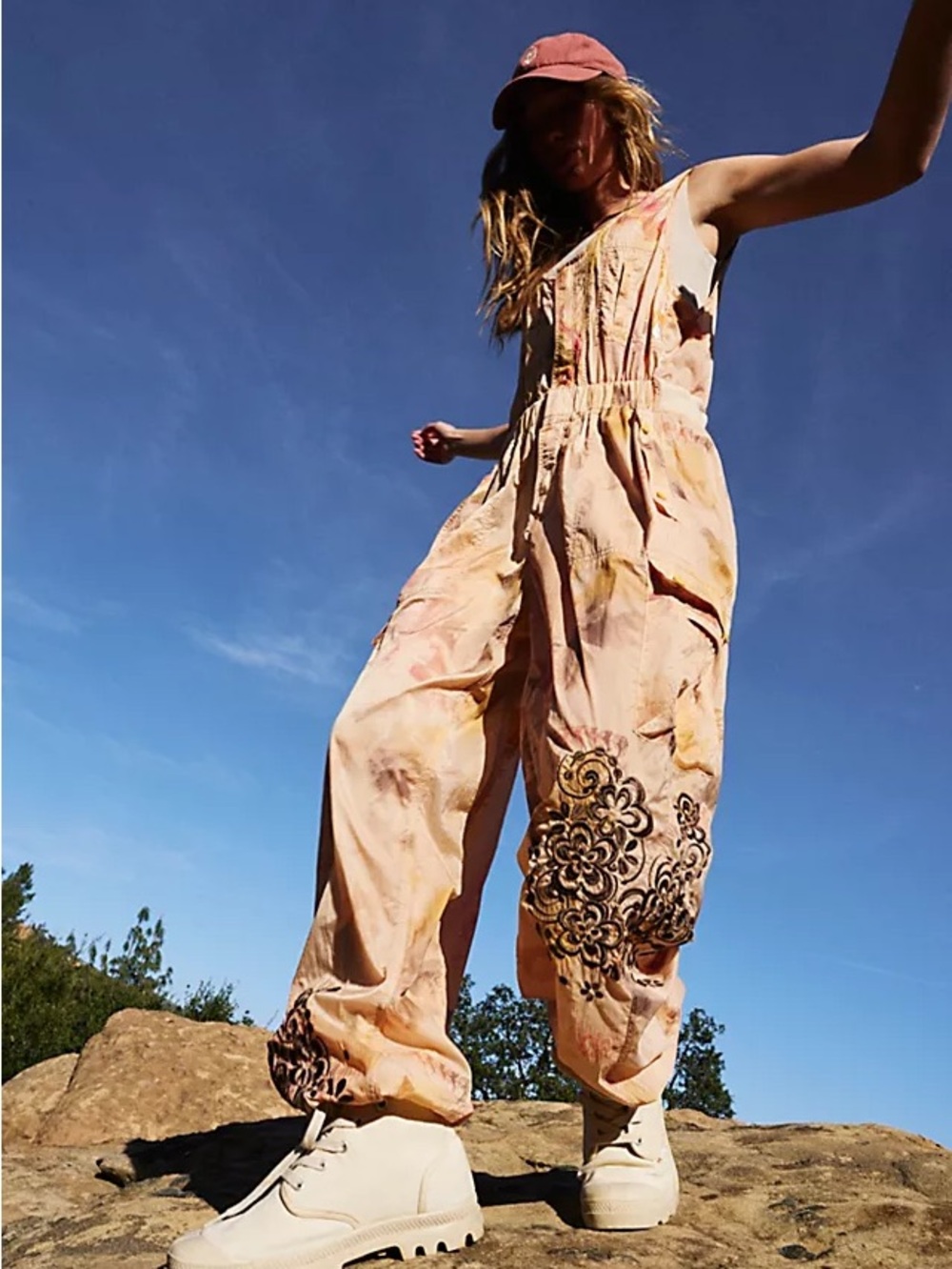 Free People Movement Colorburst Embroidered Jumpsuit Size Small - Picture 2 of 6
